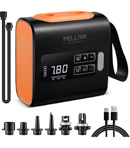 Pompe électrique SUP 20 PSI – 12V Voiture, Double étape, Arrêt Auto, Pour Paddle, Kayak, Bateau, Tente