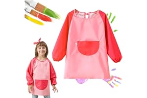 Children's Painting Apron, Children's Apron, Cooking Apron for Children, Boys and Girls, Kitchen Apron Painting Apron, Children's Apron Set with Pockets, Adjustable Toddler Cooking Apron for Crafts,