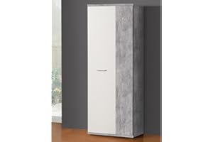 möbelando Schuhschrank Garderobenschrank Holzschrank Mehrzweckschrank Schrank Balu I Beton/Weiß