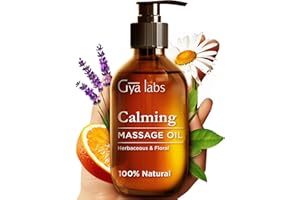 Gya Labs Kojący olejek do masażu dla lepszego snu (200 ml) – z lawendy, olejku z liści drzewa pomarańczowego, rumianku, słodkich pomarańczy, jojoba i oleju arganowego – na sen, stres i ból mięśni