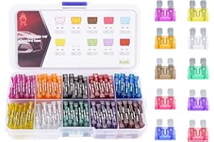 ENISINA Średni bezpiecznik samochodowy - 100pcs bezpieczniki samochodowe zestaw (3A 5A 7.5A 10A 15A 20A 25A 30A 35A 40A) do samochodu/przyczepy kempingowej/vana/motocykla