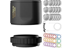 CIMSFCOR Mason Jar Kit de scellage sous vide électrique pour bocaux Mason avec 15 bouchons de bouteille Mason et 6 feuilles d'étiquettes et 1 ouvre-bouteille, scellant automatique de bocaux Mason avec écran