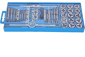 40 Parça Metrik Kılavuz ve Kalıp Seti Karbon Çelik El Aleti Seti Taşıma Çantalı