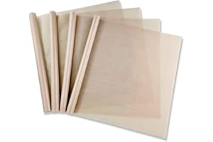 Pritogo Dauerbackfolie 4er-Set braun Teflon (32 x 46cm) 260° wiederverwendbares Backpapier Backfolie hitzebeständig antihaftbeschichtet zuschneidbar