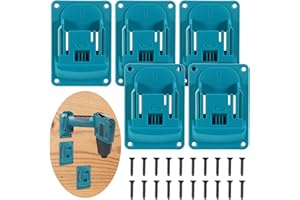 ertlutw 5 Stück Wandhalterung Werkzeughalter für Makita 18V Akkuschrauber & Elektrowerkzeuge,Elektrowerkzeug Bohrwerkzeuge Halterung,Werkzeug Wandhalterung Batteriehalter mit 20 Schrauben 14.4-18V