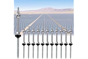 YUANYUU 12 Stück Stockschrauben PV Anlage, Stockschrauben M10 x 200mm, 304 Edelstahl, Stockschrauben Vormontiert Höhenverstellbar, für Photovoltaik Solarbefestigung auf Gebäudedächer