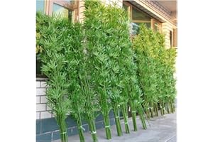 WAHHWF Large Artificial Bamboo Plants Plastic Trees Outdoor Indoor Decor, 1m 1.2m 1.5m 1.8m 2m Tall DIY Fake Bamboo Silk Faux Tree with Leaves for Garden Fence Privacy Screen Courtyard Entrance ( Color : 10