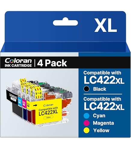 Lotto Da 4 Cartucce D'inchiostro Compatibili Brother LC422 &ndash; Per MFC-J5340DW, J5345DW E Altri Modelli