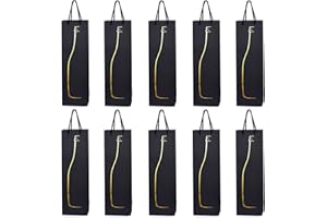 DONDON 10 sacs à bouteilles sacs à cadeaux pour vin, prosecco et champagne 40 x 12 x 9 cm - silhouette
