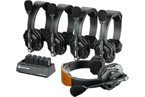 HOLLYVIEW Hollyland Solidcom SE Full Duplex 5 utenti ENC Sistema di cuffie intercom wireless con cancellazione del rumore, comunicazione di squadra 350 m con PTT Mute Single