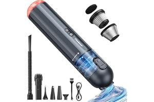 ‎CHUBOOR Chuboor Handstaubsauger Akku, Handstaubsauger Auto 14000Pa Mini Staubsauger 6 in 1 Multifunktion 25 Min Aufladbar mit Luftgebläse/Inflator/Pumpe/LED und SOS-Licht für Zuhause Auto Outdoor - P13A
