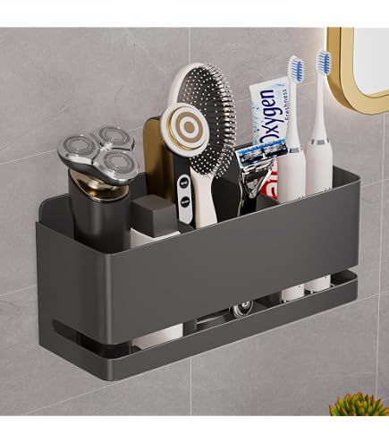 Portaspazzolino Senza Foratura, Portaspazzolino Da Parete Con 7 Scomparti Organizer Per Spazzolino Da Denti Portaspazzolino In Acciaio Inossidabile Per Bagno Portaspazzolino Elettrico Grande 6 Gri 74691876