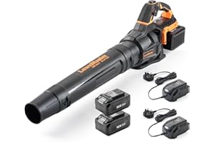LawnMaster 48V Axial Leaf Blower with 2 batteries. Powerful Battery Powered Garden Blower with 2x MX 24V 4.0Ah Lithium ion Batteries and 2x Chargers, 2 Year Guarantee