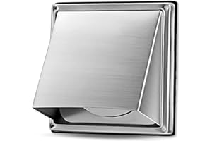 AIROPE Kratka wentylacyjna ze stali nierdzewnej 150 mm - odporna na warunki atmosferyczne z zaworem zwrotnym - idealna do suszarek, okapów, wentylacji, kanałów wydechowych