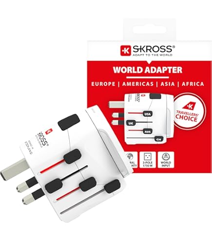 SKROSS | 1.302960 | MUV USB (2xA) | Universele 2-polige reisadapter - compleet met 2 USB-oplaadaansluitingen. Spanning en vermogen: 100V – 250W / 250V –625W. Bescherming tegen elektrische schokken