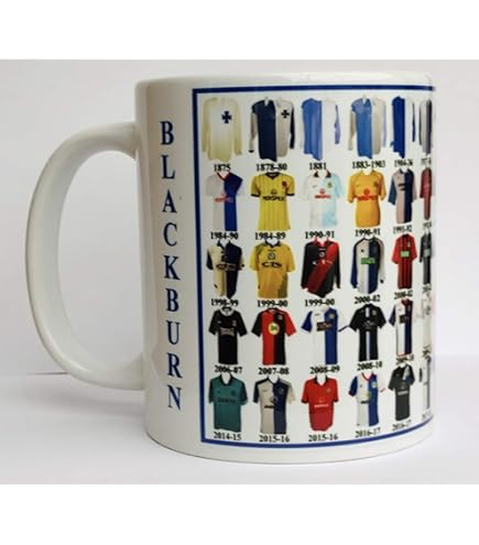 Tazza E Sottobicchiere Personalizzati Blackburn Rovers FC - Nome E Numero Dietro La Maglia