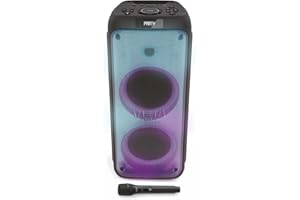 Vieta Pro Altavoz con Auracast y Luces LED RGB, Potencia 150W, Bluetooth 5.3, Micrófono Inalámbrico, Reproduce Desde USB o microSD - Party 110