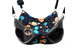 COSYCRADLE Amaca di ratto furetto, accessori gabbia furetto Guinea Pig appeso letto amacaCute furetto Stuff Tunnel per gabbia Set Forniture 13.8inch (nero)