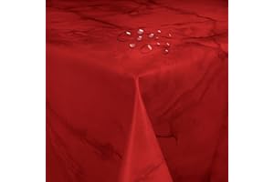 ‎DECOHOMETEXTIL HEIMTEXTILMANUFAKTUR Wachstuch Wachstischdecke Tischdecke Breite und Länge wählbar abwaschbare Gartentischdecke Lack Marmor Rot 130 x 160 cm Eckig