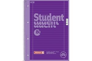 BRUNNEN Fontana 1067927126 Blocco note/quaderno in Colour Code (A4 a righe, rigatura 27, 90 G/M², 80 fogli) violett