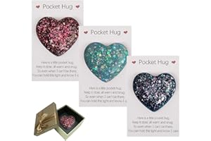 Deilonie 3 PCS Pocket Hug Gift, Pocket Hug Heart, Pocket Hugs for Friends, Mini Cute Pocket Hug Token with Pocket Hug Card, Gift for Birthday Wedding Mothers Day Valentines