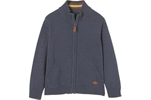 Vertbaudet Jungen Cardigan, Stehkragen, Blau Meliert, 140