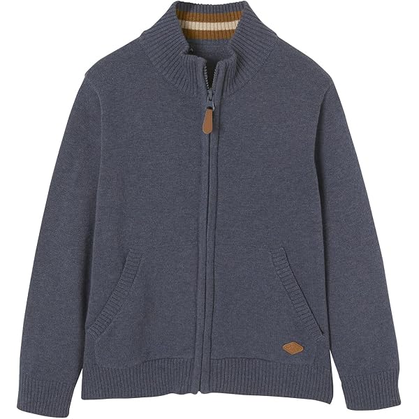 Pull Garçon Col Croisé En Maille Fantaisie - Effet Color Block, 100% Coton, Pour Un Look Stylé Et Chaud