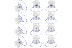 NUENEN 12 Ventosas Grandes Almohadilla Ventosa de Plástico Ventosa de Goma Transparente Anticolisión Perno Tuerca de Metal Reemplazo Ventosa Fuerte PVC Transparente con Tuerca Tornillo (25M5-6)