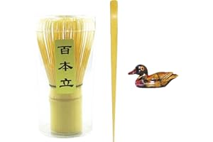 Artcome 3 Pcs Japanese Matcha Tea Set, Matcha Whisk, Traditional Scoop, Scoop Holder. Handmade Matcha Ceremony Kit For Traditional Japanese Tea Ceremony