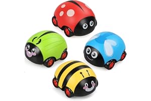 LEADSTAR Macchinine Giocattolo per Bambini, 4 PCS Automobiline Giochi Bambino Gioco Indietro Auto per Bambini Bimbo Ragazzo Maschio Femmina 1 2 3 Anni, Miglior Regalo Giocattoli di Capodanno