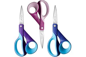 CCR Tijeras Zurdos,18.5cmTijeras Zurdos para Manualidades,Mango Confort,Adecuado para Escuelas,Hogares,Oficina,3 Piezas