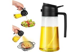 Blendura Spray Huile Cuisine, Vaporisateur Huile 2 en 1 Pulverisateur Huile Cuisine 470 ml Air Fryer pour Cuisiner, Griller, Salade, Cuisine, Pâtisserie