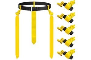 Junkin 6 Players Flag Football Belts and Flags Set Adjustable Football Belt for Youths Kids Teens Adults Training Equipment
