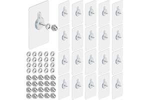zrfgbxim 20 Piezas Ganchos Adhesivos, Cuelga Cuadros Sin Clavos, Tornillos Clavos Adhesivos para Colgar Cuadros, Ganchos Autoadhesivos Transparentes para Colgar Reloj, Foto, Cuadros (8MM)