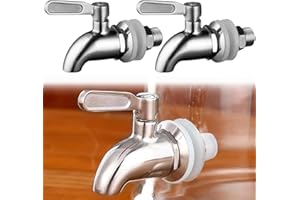 SPORWAY 2 Stück Zapfhahn Getränkespender: 304 Edelstahl Ersatzzapfhahn, 16mm Wasserhahn Drehzapfhahn, Ersatz Wasserhahn für Glas Container, Hahn für Getränk Kaffee Bier Trinkbrunnen