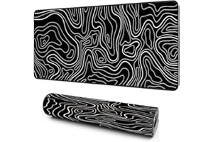 Giecy Gaming Mouse Pad, XXL Keyboard Mouse Mat Desk Pad with Non-Slip Rubber Base for Office & Home Computers, Laptop, Gaming (Black Line, 80 x 30 cm)