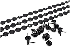 H-BOLT - 5 & 10 Meter Universal Decorative Nail Strips for Upholstery and Furniture - Includes Loose Upholstery Tacks for Easy Installation (11mm Matte Black, 5 Meters)