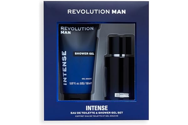 Ensemble Eau de Toilette Intense & Gel Douche "Intense" de Revolution Man, Eau de Toilette Intense de 100 ml & Gel Douche Intense de 150 ml Inclus