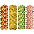 Gift Jaipur 24 Pc Multicolor Lotus 4 Inch Double Side MDF Wooden Cutout DIY Rangoli Kit | Decorations for Diwali, Dusshera, Wedding, Ganpati Ganesha chaturthi utsav Pooja
