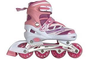 TANTE TINA Pattini in Linea Bambino - Rulli Luminosi - Taglia Regolabile - Gamma di Tre Colori