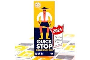 ATM Gaming Quickstop - Das Buchstaben-Duell - Kartenspiel für Jugendliche und Erwachsene - Schnell und Verrückt - 2 bis 7 Spieler - Kartenspiel ab 10 Jahren - Familienspiel