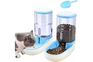 MEIJEEGU Distributeur Automatique de Nourriture 3.8l avec Pelle, Distributeur Automatique de Nourriture pour Chien et Chat Distributeur de Nourriture sèche pour Animaux de Compagnie (Bleu)