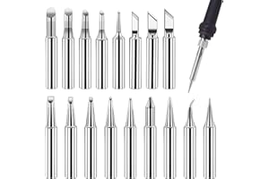 FunWorth 17 Pièces Pointes de Fer à Souder 900M, Compatibles avec Hakko, Yihua, Atten & Plus, Panne de Remplacement pour Stations à Souder, Conductivité Thermique Supérieure & Durabilité