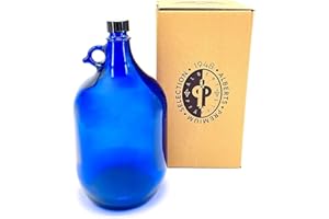 SELECTION ·1948 · ALBERTS · PREMIUM ALBERT PFÄFFLE 1x Glasballon blau 5 Liter, Henkelflasche aus Blauglas inkl. Handschraubverschluss PP35 (VPE 1 Stück)