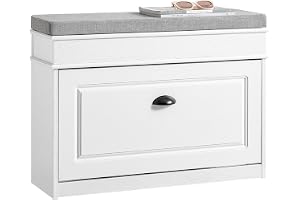 SoBuy Skobänk med sittdyna och förvaringsutrymme 75 x 54 x 24 cm för hall