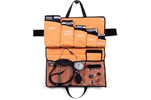 LotFancy Sfigmomanometro Aneroide Professionale 5 in 1 con Stetoscopio e Polsini di 5 Dimensioni, Tensiometro per Monitor Manuale della Misuratore Pressione per Adulti, Bambini con Custodia
