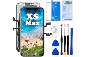 Dinow für iPhone XS Max Display Bildschirm(Schwarz) 6,5" Touch Screen Ersatz, iPhone XS Max Screen Digitizer Frame Assembly mit 3D Touch + Tool Kit mit Modell A1921, A2101, A2102, A2103, A2104