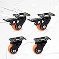 RAB Mild Steel 6-Wheels Fix Roller Moving Ball Casters Wheel Plate (Code:-NP-123, 1.5", 1 SET OF 4 PCS)