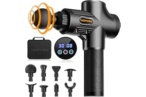 Massage Gun, HOPOSO Deep Tissue Massage Gun, Professional 4800rpm Percussion Muscle Massager, Powerful 30 Speeds Electric Massager with 8 Heads for Body Muscle Recovery Sport Massager for Men Women