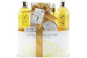 GLOSS ! Cofanetto da bagno all'argan – Cofanetto regalo di Natale – Idea regalo per donna, compleanno, insegnante, San Valentino, festa della mamma – Benessere e relax - LUXE